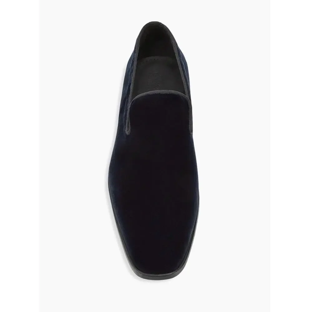 Saks Fifth Avenue COLLECTION Men's Size 9.5 Black Velvet Loafers Almond Toe NEW